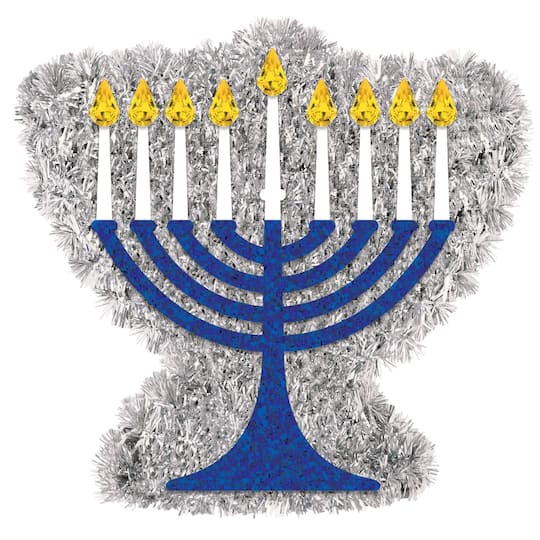 Mini Tinsel Menorah Hanukkah Decoration